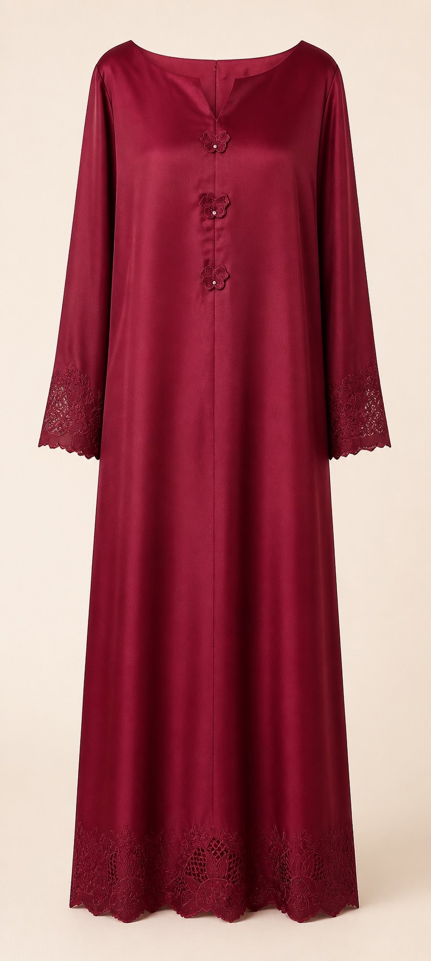 Deep Maroon — Deep maroon, hand embroidered by Ata-e-Zahra