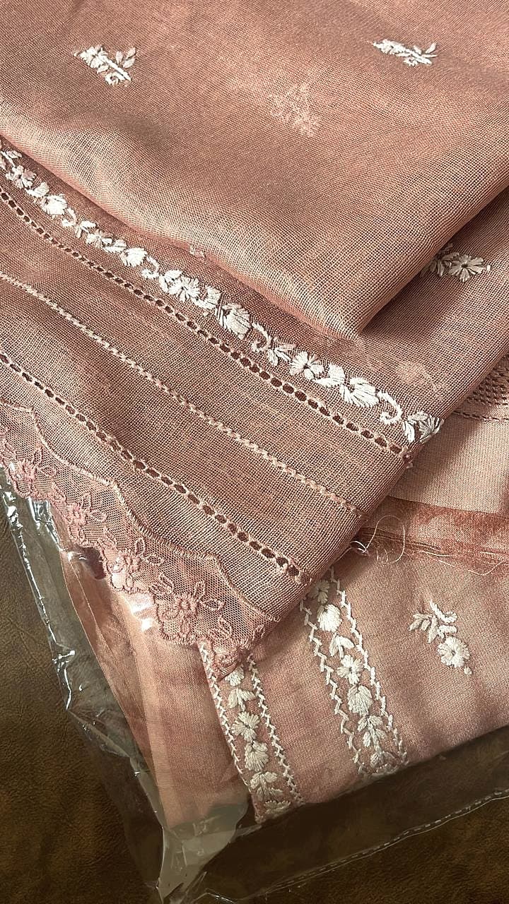 Tea Rose — Dusty tea rose, hand embroidered by Ata-e-Zahra